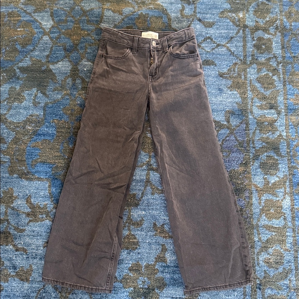 Abercrombie Kids Charcoal Ultra Wide Leg Jeans